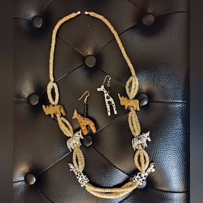 Animal Charm Necklace And Earring Set